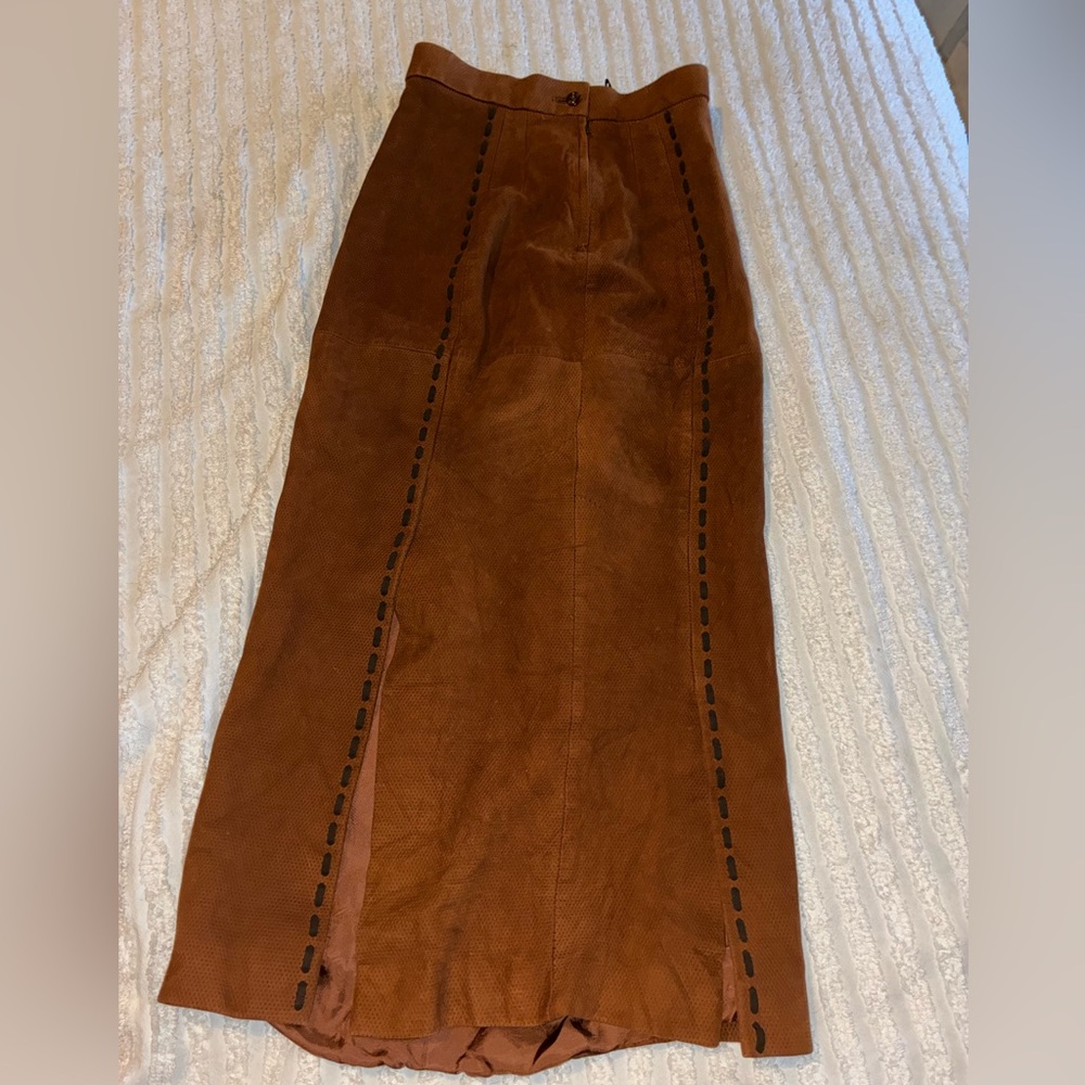 Tan Leather Garment with dark brown Accents